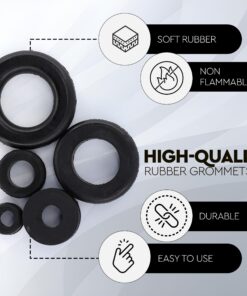Alternative view of 125pc 18 Sizes Rubber Grommet Kit - Includes Rubber Grommets for Wiring, Rubber Hole Plugs, and Automotive Firewall Grommet (1/4” 5/16” 1/2” 7/32” 3/8” 9/16” 5/16” 5/8” 3/4” 7/8” 15/16” 21/32” 1”)