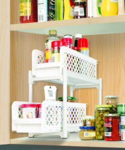 BASKET DRAWERS 15" Versatile 2 Tier Portable Sliding 7 81lqJBG8pL