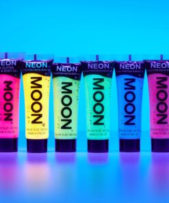 Moon Glow - Blacklight UV Glitter Face & Body Gel - 0.42oz Set of 6 - Blacklight Face Paint - glows brightly under Blacklight 19 81lsOmT1s7L