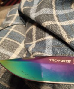 TAC Force Spring Assisted Folding Pocket Knife – Rainbow TiNite Coated Drop Point Blade and Liner, Black Aluminum Handle w/ Rope Cutter, Glass Punch, and Clip, Tactical, EDC, Rescue - TF-509 4.75 inch 43 81lvFdP2 DL