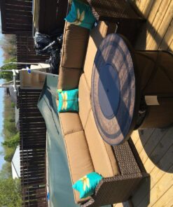 Duck Covers Ultimate Waterproof Square Patio Table & Chair Set Cover, 90 Inch 92"W x 92"D x 32"H 43 81lwfy4Dm3L