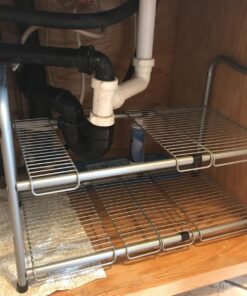 DecoBros Under Sink 2 Tier Expandable Shelf Organizer, Silver 45 81ly1aqv9 L