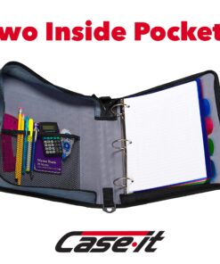 Case-It The Classic Zipper Binder - 2 Inch O-Rings - Multiple Pockets - 800 Sheet Capacity - Comes with Shoulder Strap - Purple D-251 14 81m4VFcCXHL