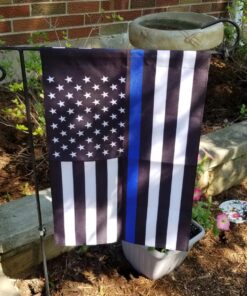 ERT Thin Blue Line Garden Flag Double sided 12.5 x 18 Inch Police Flag American Flag Made by Oxford lawn decoration 28 81m5 HKFRzL