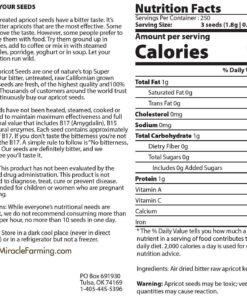 Alternative view of Miracle Farming Bitter Apricot Seeds / Kernels, California USA Grown, Pesticide and Herbicide-Free, Non GMO, Vegan, Raw & Large, The Best Natural Source of Vitamin B17, In an Easy Resealable Pouch (1LB)