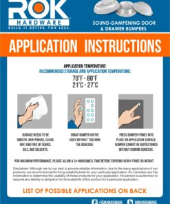 Rok Hardware Pack of 100 Clear SoftClose Door & Drawer Cabinet Furniture Bumpers 1/2" (12.7mm) Diameter - SCB02-100 16 81m5zYV8qpL