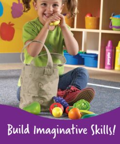 Learning Resources Fresh Picked Fruit And Veggie Tote, 17 Piece, Age 18 months+, Multicolor,8 L x 9 W in One Size 27 81m6P0heiDL