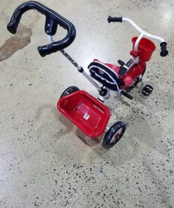 Schwinn Easy Steer Bike for Toddler, Kids Tricycle with Removable Push handle, Steel Trike Frame, Boys and Girls Ages 2-4 Year Old, Red/White, 8" Easy Steer Tricycle 47 81m6waHX11L