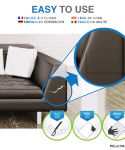 Pelle Patch - Brown Leather Patches for Furniture - 25 Colors Available - Original 8x11 - Brown Medium 8-inch x 11-inch 27 81m8HXf3bqL 1