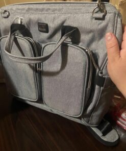 Diaper Bag Tote with Stroller Straps and Changing Pad Large Grey 20 81m8QsvMalL