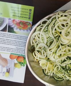 Brieftons 5-Blade Spiralizer: Vegetable Spiral Slicer, Best Veggie Pasta Spaghetti Maker, With 3 Exclusive Recipe eBooks, 100% Lifetime Replacement Warranty White 42 81m8czqe6fL