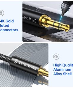 Syncwire 3.5mm Nylon Braided Aux Cable (3.3ft/1m,Hi-Fi Sound), Audio Auxiliary Input Adapter Male to Male Cord for Headphones, Car, Home Stereos, Speaker, iPhone, iPad, iPod, Echo & More – Black 3.3 ft (1 m) 24 81m8dOO8nvL 3