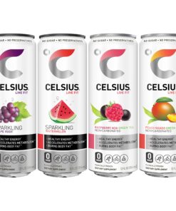 CELSIUS Fitness Drink 4-Flavor Variety Pack, Zero Sugar, 12oz. Slim Can, 12 Pack Carbonated & Non-Carbonated Assortment Pack #1 12 Fl Oz (Pack of 12) 15 81m9VFuvML