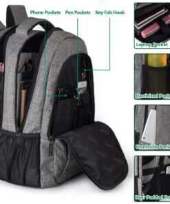Matein Travel Laptop Backpack, Business Anti Theft Slim Durable Laptops Backpack with USB Charging Port, Water Resistant College School Computer Bag Gifts for Men & Women Fits 15.6 Inch Notebook, Grey Austere Grey 38 81mAQKHwYRL 1