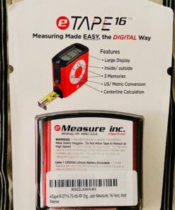 eTape16 ET16.75-db-RP Digital Tape Measure, 16 Feet, Red Generation-1 36 81mASYcTxVL