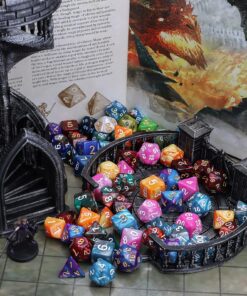 QMay DND Dice Set with 6 Pattern Dice Bag, 42 Pieces, 6 Sets Double - Colors Polyhedron Great for Dungeons and Dragons RPG MTG Table Games 6 sets-42pcs 30 81mBRBsrNaL