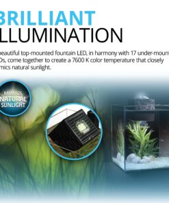 Fluval Chi II Series Aquarium Set, 5-Gallon - Aquarium Tank with Ambient LED Lighting, Flowing Water, and Elegant Design, White 5 gal 36 81mCXm N2SL