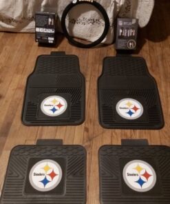 FANMATS 8752 Pittsburgh Steelers 2-Piece Heavy Duty Vinyl Car Mat Set, Front Row Floor Mats, All Weather Protection, Universal Fit, Deep Resevoir Design 20 81mFPw hoZL