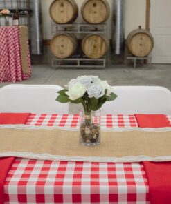 LinenTablecloth 60 x 102-Inch Rectangular Tablecloth Red & White Checker 24 81mFq2Yc16L 1