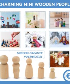 Wood Peg Doll Set, 50 Piece Wood Peg Family (Toy Peg People: Dad, Mom, Angel, Child, Baby) Unfinished for Crafts & Play, by Woodpeckers Complete Family Set - 50 Pieces Pack of 50 27 81mJ8sJU29L
