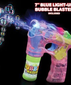 ArtCreativity 3 LED Light Up Bubble Guns, with Sound, Includes 6 Bottles of Bubble Solution Refill, Bubble Blower for Bubble Blaster Party Favors, Summer Toy, Outdoors Activity, Easter, Birthday Gift Battery-Powered 14 81mJHYtD2ML