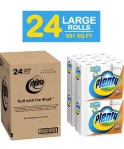 Plenty Ultra Premium Paper Towels | XL Rolls | Super Absorbent | Strong & Durable | Full Sheet | 24 Rolls 24 Rolls (Pack of 4) White 24 81mK4vuIu L 1