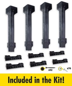 2x4basics 90164MI Custom Work Bench and Shelving Storage System, Black Work Bench with Shelf 57 81mKlPLURhL