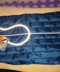 Kurgo Loft Dog Jacket, Reversible Dog Coat, Wear with Harness or Sweater, Water Resistant, Reflective, Winter Coat For Large Dogs (Coastal Blue, XL) Extra Large Coastal Blue/Orange 67 81mL T8tiBL