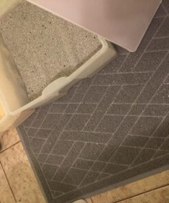 Pawkin Cat Litter Mat, Patented Design with Litter Lock Mesh, Extra Large, Durable, Easy to Clean, Soft, Fits Under Litter Box, Litter Free Floors, Gray X-Large (Pack of 1) 40 81mLoVOCEmL