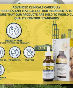 Advanced Clinicals Retinol Facial Serum Moisturizer Skin Care For Face, Anti Aging Retinol Concentrate Reduces Appearance Of Wrinkles & Fine Lines W/Nourishing Aloe Vera & Green Tea, 1.75 Fl Oz 16 81mQUoyXuZL