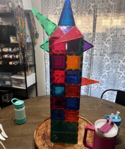 PicassoTiles 100 Piece Set 100pcs Magnet Building Tiles Clear Magnetic 3D Blocks Construction Playboards, Creativity Beyond Imagination, Inspirational, Recreational, Educational Conventional 52 81mS1W8NMSL