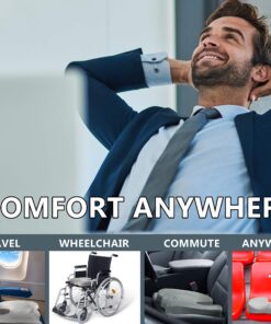 ComfiLife Premium Comfort Seat Cushion - Non-Slip Orthopedic 100% Memory Foam Coccyx Cushion for Tailbone Pain - Cushion for Office Chair Car Seat - Back Pain & Sciatica Relief (Gray) Gray 38 81mSlT2fARL