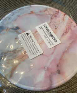 ITNRSIIET Marble Round Mouse Pad, Pink Marble Customized Premium-Textured Mouse Mat,Washable Mousepads with Lycra Cloth, Non-Slip Rubber Base Small Mousepad, 7.87×7.87×0.12 inches (Pink Marble) 36 81mY5svToEL
