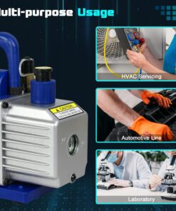 ZENY 3,5CFM Single-Stage 5 Pa Rotary Vane Economy Vacuum Pump 3 CFM 1/4HP Air Conditioner Refrigerant HVAC Air Tool R410a 1/4" Flare Inlet Port, Blue 29 81mYDEnoAoL