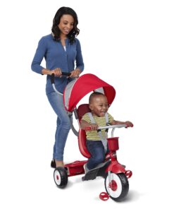 4-in-1 Stroll 'N Trike, Red Toddler Tricycle for Ages 1 Year -5 Years, 19.88" x 35.04" x 40.75" Classic 28 81mZalfsaL