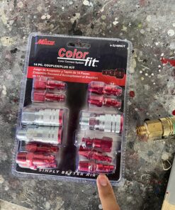 Milton S-314MKIT ColorFit Coupler & Plug Kit - (M-Style, Red) - 1/4" NPT, (14-Piece) 14 Piece 29 81mZqbHc1L