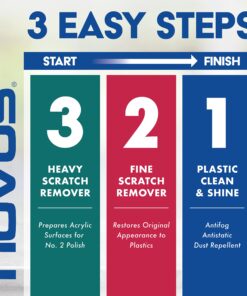 NOVUS 7020 | Plastic Clean & Shine #1 | 8 Ounce Bottle #1 Plastic Clean & Shine 32 81map IF24L