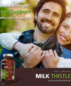Organic Milk Thistle Capsules, 1500mg 4X Concentrated Extract with Silymarin is The Strongest Milk Thistle Supplement Available. Great for Liver Cleanse! 120 Vegetarian Capsules 22 81mcgiJ356L