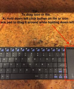 Rii K12+ Mini Wireless Keyboard with Large Touchpad Mouse&Qwerty Keypad, Stainless Steel Portable Wireless Keyboard with USB Receiver for MacBook/iPad/Tablet/PC/Laptop/Smart TV/Raspberry Pi - Black 39 81md 9ylJL