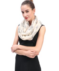 Vintage Camera Print Women's Infinity Scarf, Lightweight for Spring Fall Winter Beige 6 81md284rsML