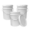 5 Gallon White Bucket & Lid - Durable 90 Mil All Purpose Pail - Food Grade - BPA Free Plasti (5 Gal. w/Lids - 3pk) 3