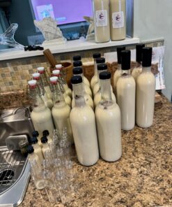 Otis Classic Swing Top Glass Bottles - Set of 6, 16oz w/Marker & Labels - Clear Bottle with Caps for Juice, Water, Kombucha, Wine, Beer Brewing, Kefir Milk or Eggnog 41 81memhfkxjL