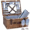 Wicker Picnic Basket for 2 with Waterproof Picnic Blanket, Picnic Set for 2 with Sand-Proof Beach Mat,Willow Hamper Service Gift Set for Camping and Outdoor Party Best Gift 15.4" For 2 2 81mexbe7F5L