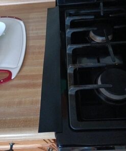 CozyKit Silicone Kitchen Stove Counter Gap Cover Long & Wide Gap Filler (2 Pack) Seals Spills Between Counters, Stovetops, Washing Machines, Oven, Washer, Dryer - Heat-Resistant and Easy Clean (Black) Black 34 81mfOqSmnUL