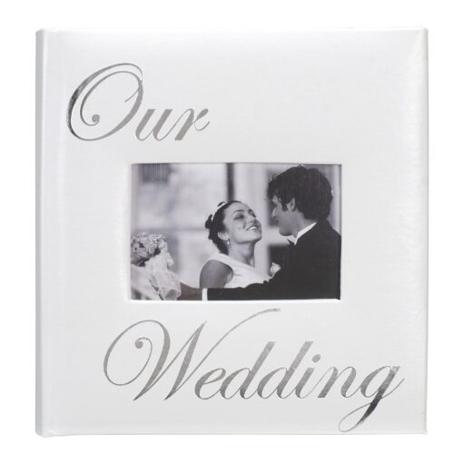 OUR WEDDING album by Malden holds 160 photos - 4x6 "Our Wedding" White and Silver