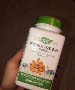 Nature's Way Fenugreek Seed, Traditional Lactation/Breastfeeding Support*, 1,130 mg, 180 Vegan Capsules 180 Count (Pack of 1) 33 81mgGvc ZUL