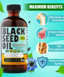 4 oz Vegan Black Seed Oil from Turkey in a Travel Size Glass Bottle from Sweet Sunnah Made in The USA for Immune Support, Joints, Digestion, Hair & Skin - Antioxidant Supplement 9 81mgZUYhAFL