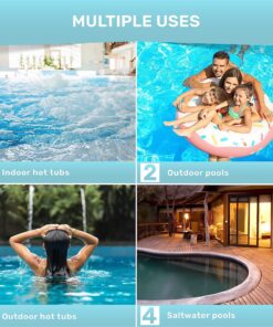 Hot Tub and Pool Test Strips - 6in1 Quick & Accurate Hot Tub, Spa, Pool Test Strips - 100 Water Test Strips, Water Test Kit with E-Book - Test Chlorine, Bromine, pH, Hardness, Alkalinity - JNW Direct 12 81mhAZyFIrL