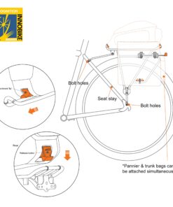 Ibera Bike Rack - Bicycle Touring Carrier Plus+ for Disc Brake/Non-Disc Brake Mount, Fat Tire Bikes, Frame-Mounted for Heavier Top & Side Loads, Height Adjustable for 26"-29" Frames Non-disc Brake 48 81miW t9brL