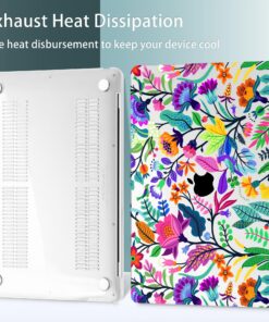 May Chen Compatible with New MacBook Air 13 inch Case 2021, 2020 2019 2018 Release Model: M1 A2337 A2179 A1932, Floral Leaves Garden Rainbow Hard Shell Case for New Mac Air 13 & Retina Dispaly Bright Colorful Flowers 25 81mio6c27zL 1